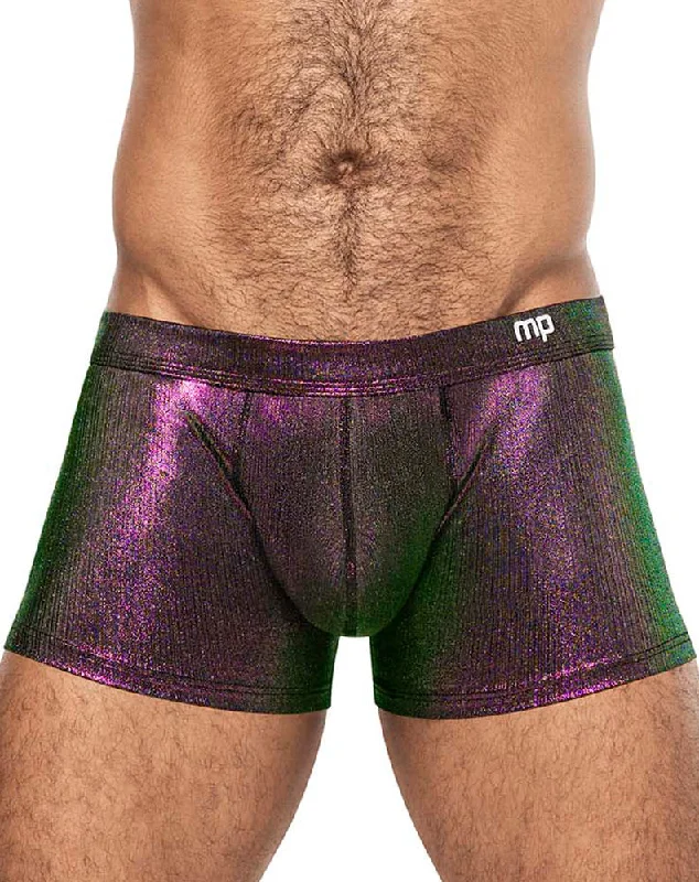 Patterned men's trunks, like camo or dotsMale Power 143-277 Hocus Pocus Uplift Mini Short Purple