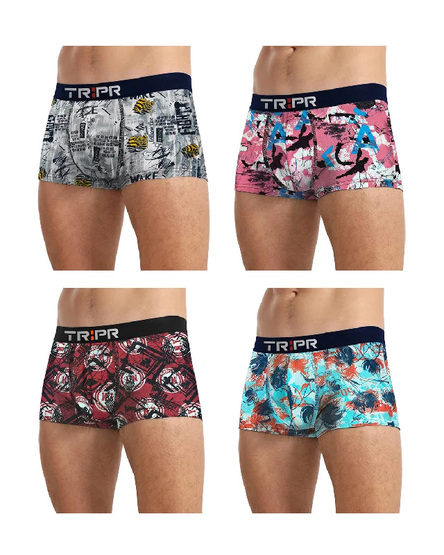 Designer men's trunks with a fashionable edge(Pack Of 4) Mens Printed Trunks For / Multicolor