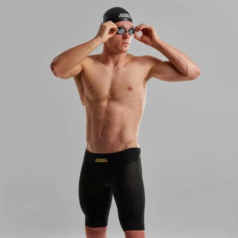 Slim - cut men's trunks for a modern styleFunky Trunks Mens Apex Viper Jammers | Black Attack