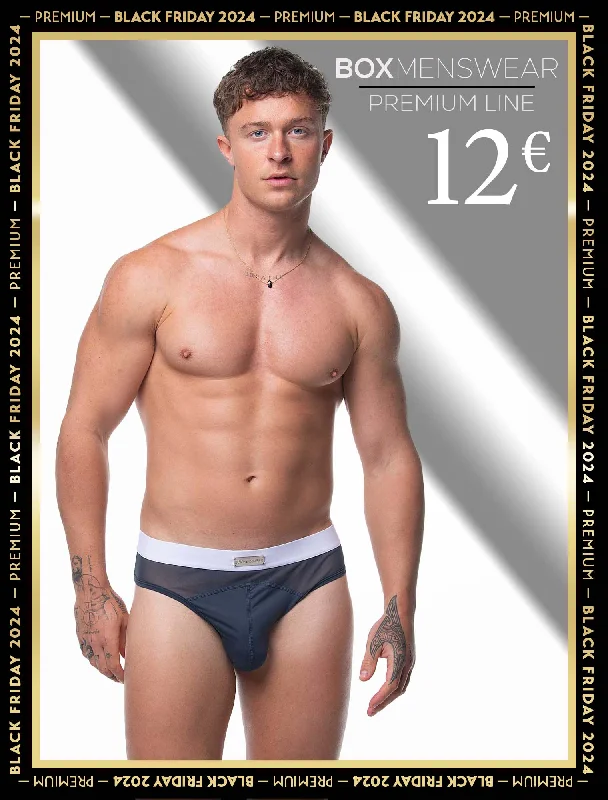 Antimicrobial men's briefs for hygieneMens Curved Mesh Briefs - Navy