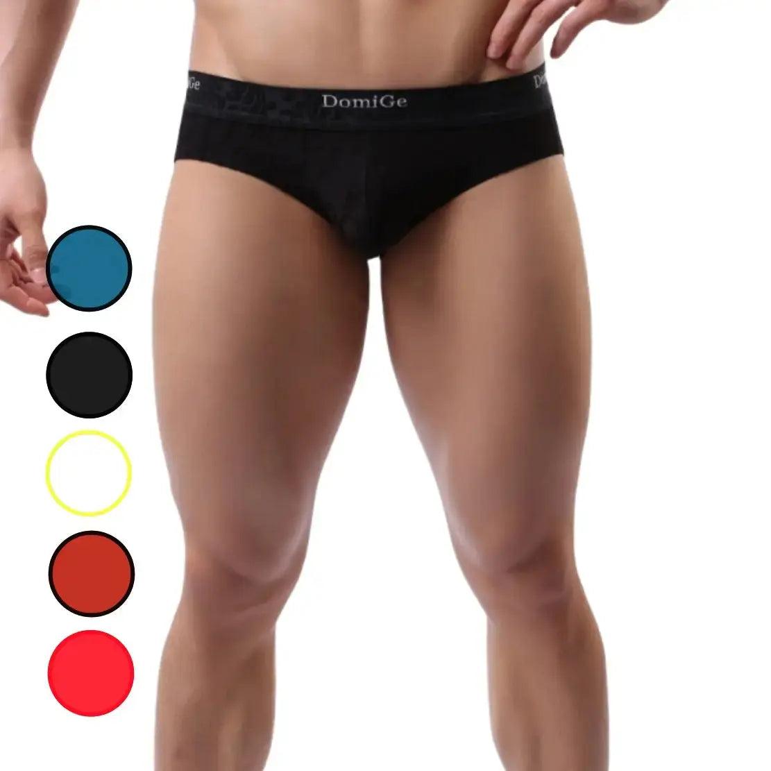 Bright - colored men's briefs for a bold statementDomiGe Men's Bamboo Briefs Comfort Logo Waistband Male Underwear