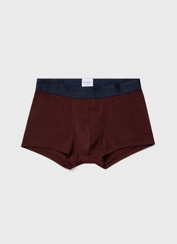 Stretch - lycra men's trunks for flexibilityMen's Stretch Cotton Trunks in Maroon
