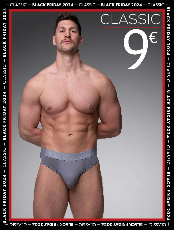 Organic men's briefs for an eco - friendly choiceMesh Panel Briefs - Regal Grey