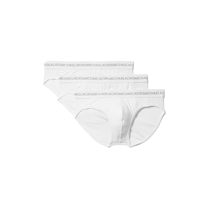 Vintage - style men's briefs for a retro lookMichael Kors Supreme Touch Basic Logo Bikini Brief 3 Pack - White