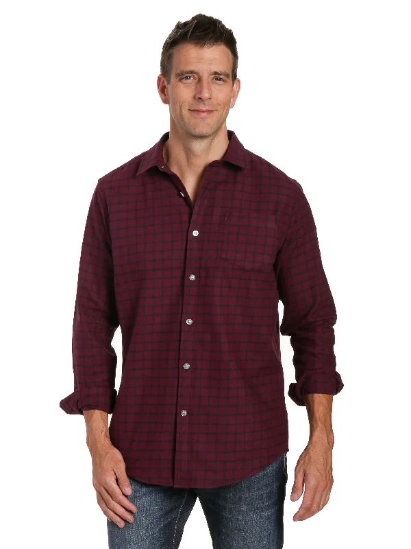 Waffle - weave men's robes for a textured feelMens 100% Cotton Flannel Shirt - Regular Fit - Checks - Fig-Black Waffle - weave men's robes for a textured feelMens 100% Cotton Flannel Shirt - Regular Fit - Checks - Fig-Black