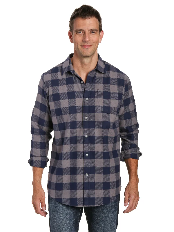 Men's robes with multiple pockets for convenienceMens 100% Cotton Flannel Shirt - Regular Fit - Gingham Checks - Charcoal-Navy Men's robes with multiple pockets for convenienceMens 100% Cotton Flannel Shirt - Regular Fit - Gingham Checks - Charcoal-Navy
