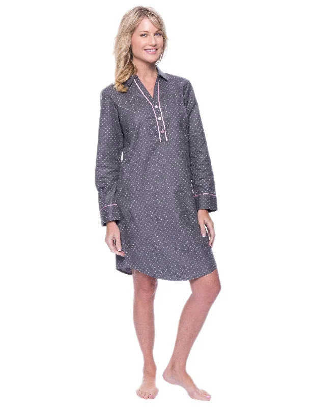 Fleece men's robes for cozy winter nights at homeNoble Mount Womens Premium 100% Cotton Flannel Long Sleeve Sleep Shirt - Pindots Charcoal Fleece men's robes for cozy winter nights at homeNoble Mount Womens Premium 100% Cotton Flannel Long Sleeve Sleep Shirt - Pindots Charcoal