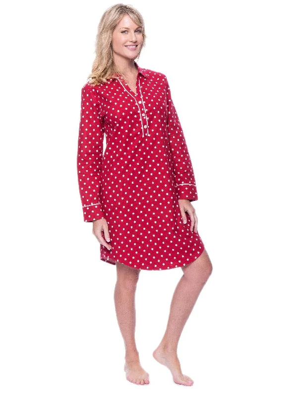 Lightweight men's robes for summer loungingNoble Mount Womens Premium 100% Cotton Flannel Long Sleeve Sleep Shirt - Dots Diva Red Lightweight men's robes for summer loungingNoble Mount Womens Premium 100% Cotton Flannel Long Sleeve Sleep Shirt - Dots Diva Red