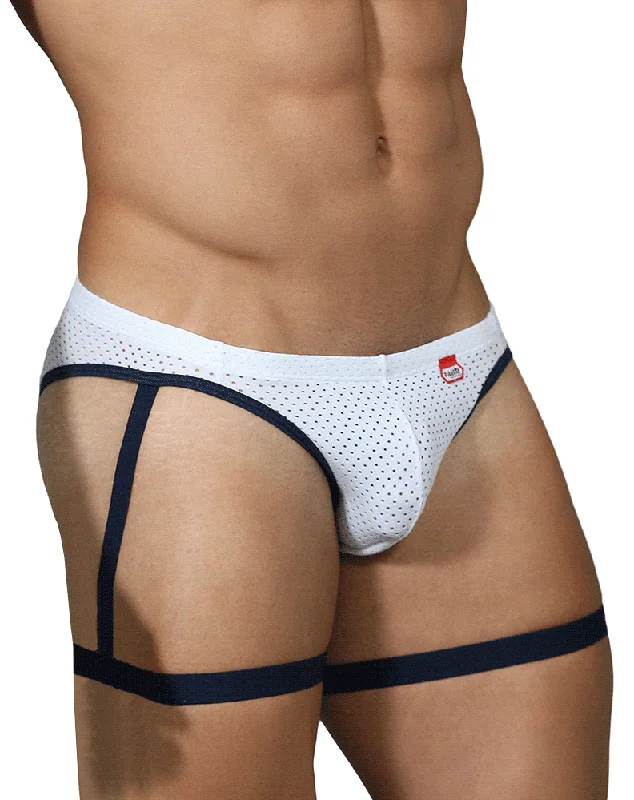 Full - back men's briefs for maximum coveragePikante 0217 Adventures Garter Briefs White