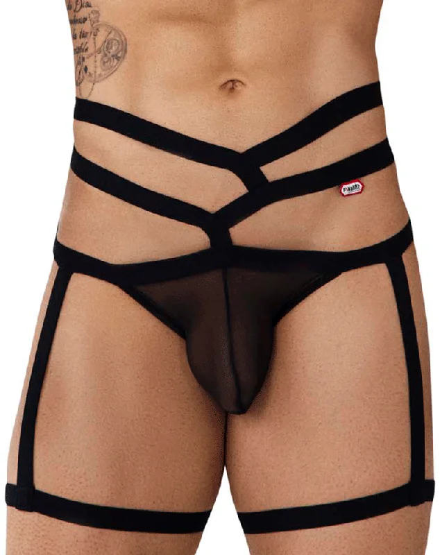 Men's briefs with a double - layer pouch for extra protectionPikante 0999 Accra Garter Briefs Black