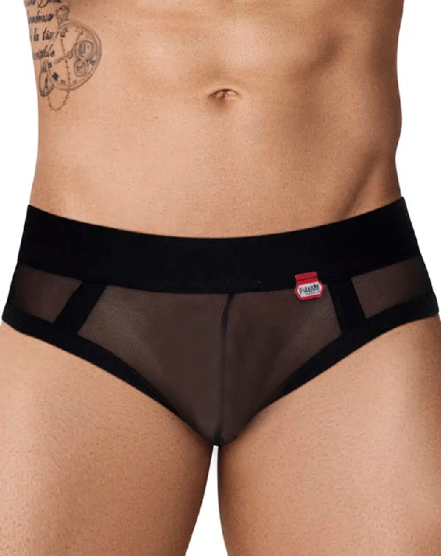 Light - weight men's briefs for summer wearPikante 1091 Burly Mesh Briefs Black