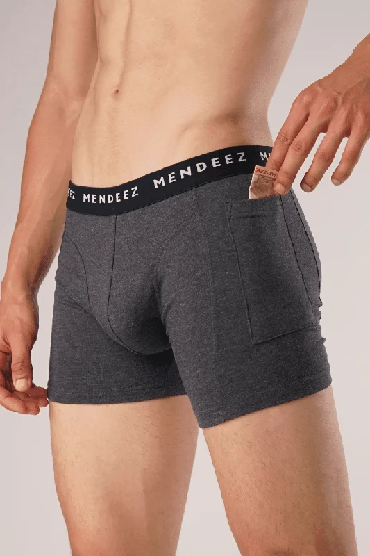 Tag - less men's boxer briefs to prevent irritationPocket Boxer Briefs – Charcoal