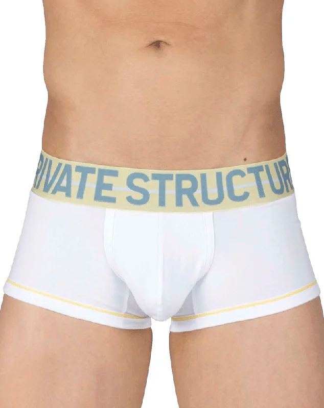 Breathable men's trunks for all - day wearPrivate Structure Moux4103 Mo Lite Mid Waist Trunks White