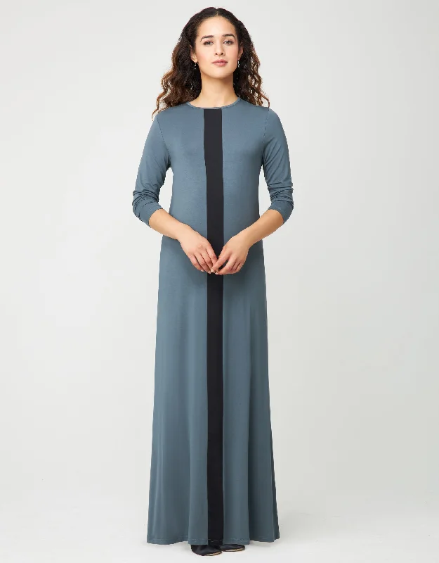 Plush men's robes with a Sherpa liningPull On Nightgown With Contrast Stripe Soft Teal