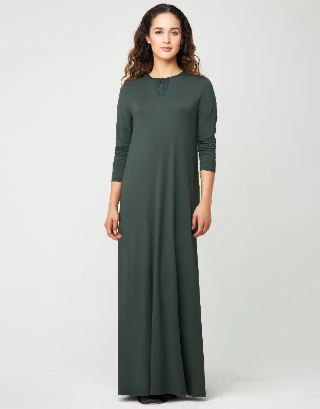 Men's robes made from sustainable materialsPull On Nightgown With Tonal Satin Trim Hunter