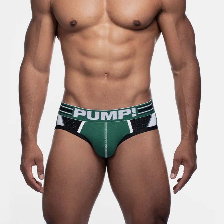Low - cut men's briefs for a discreet appearancePUMP! Boost brief mesh black/ green