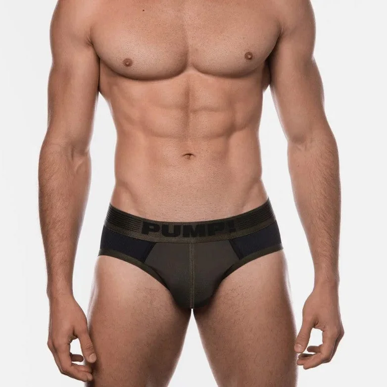 Light - weight men's briefs for summer wearPUMP! Military Ribbed brief army green