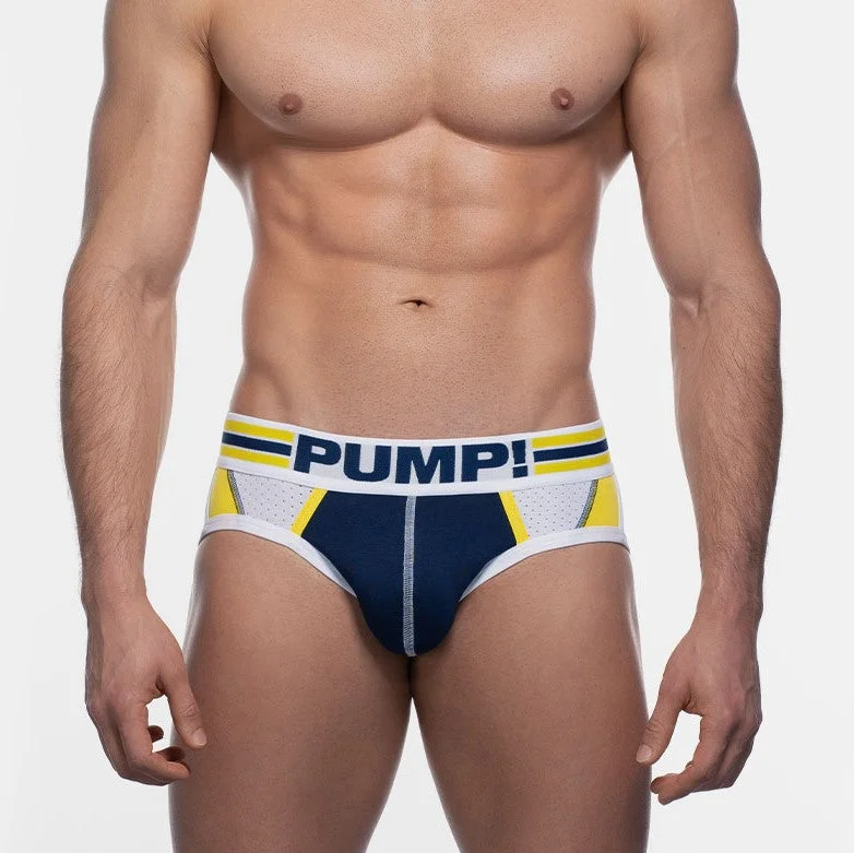 Antimicrobial men's briefs for hygienePUMP! Recharge brief mesh navy