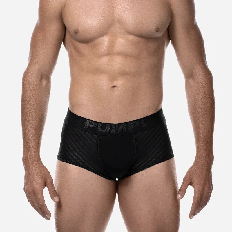 Stretch - fabric men's boxer briefs for a flexible fitPUMP! Whisper mesh boxer black