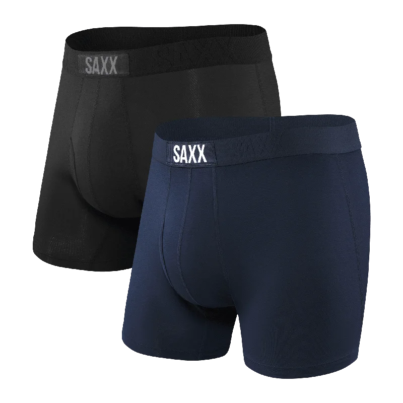 Designer men's boxer briefs with a premium lookSaxx Ultra Super Soft Boxer Brief Fly 2 Pack - Black / Navy Designer men's boxer briefs with a premium lookSaxx Ultra Super Soft Boxer Brief Fly 2 Pack - Black / Navy