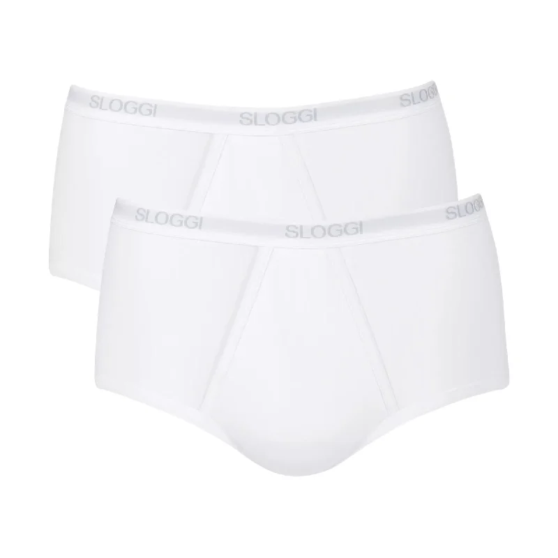 Seamless men's briefs for a smooth look under clothesSloggi Men Basic Fly Front Maxi 2 Pack - White Seamless men's briefs for a smooth look under clothesSloggi Men Basic Fly Front Maxi 2 Pack - White
