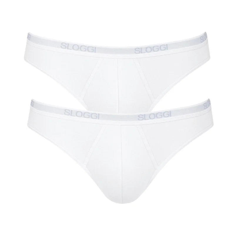 Silky men's briefs for a luxurious feelSloggi Men Basic Mini 2 Pack - White