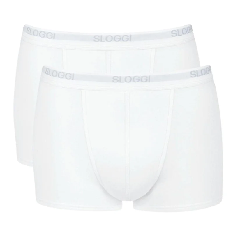Men's trunks with a contoured pouch designSloggi Men Basic Short 2 Pack - White