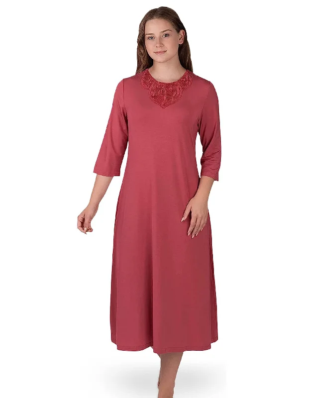 Leather men's thongs for a fetish lookSoft Nightshirt with Lacey Panel Coral