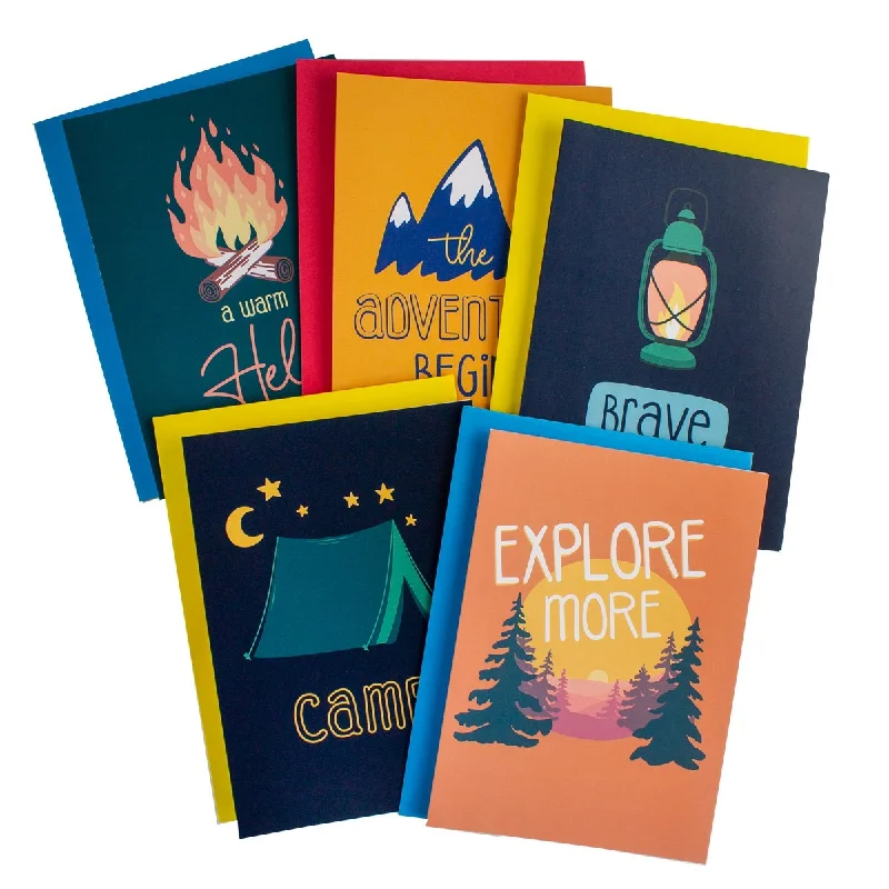 Men's trunks with a wide elastic waistbandSummer Camp Greeting Card 5-Pack