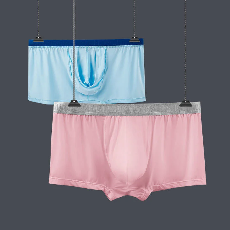 Low - rise men's trunks for a trendy lookThe 2nd Superior Ice Silk Dual Pouch Men's Trunk - Bird Nest Series