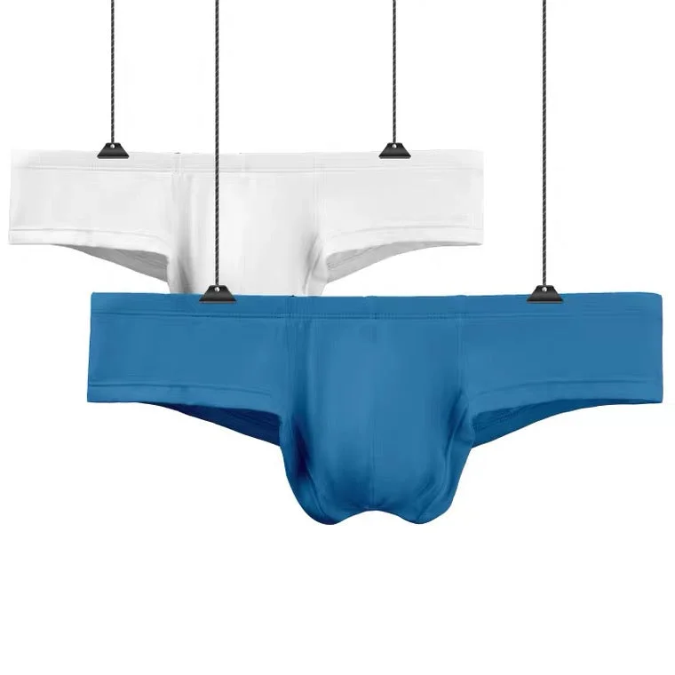Men's trunks with a contoured pouch designThe 2nd Superior Ice Silk Sexy Style Short Men's Trunk