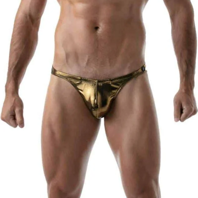 Antimicrobial men's briefs for hygieneTOF Metal bikini brief gold