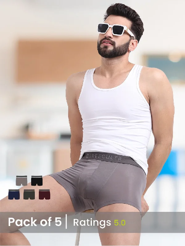 Printed men's trunks with eye - catching motifsWeekday Special - Men's Anti-Bacterial Micro Modal Trunk (Pack of 5)