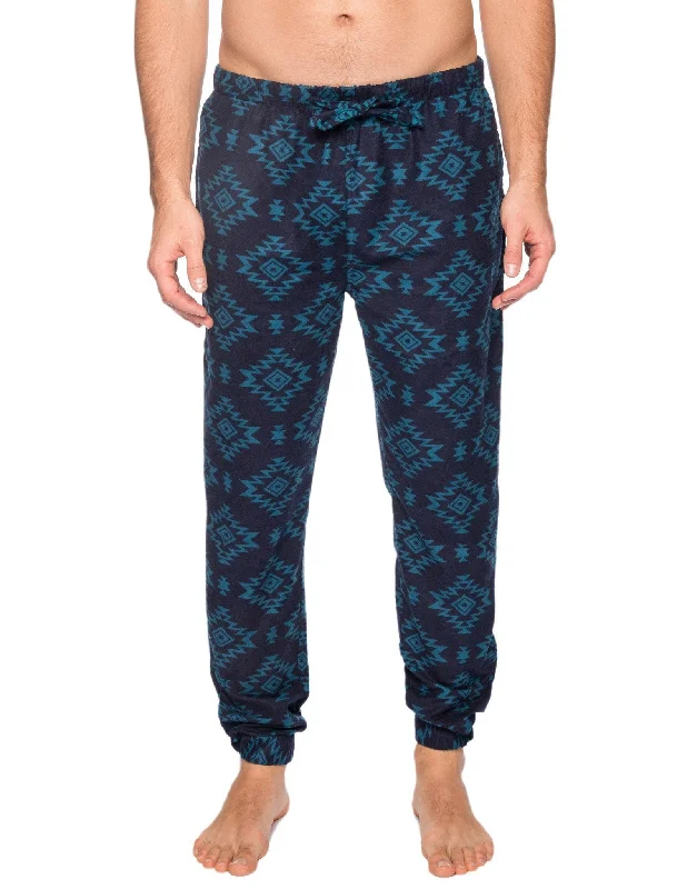 Loungewear - style men's robes for casual daysMen's 100% Cotton Flannel Jogger Lounge Pant - Aztec Navy/Teal Loungewear - style men's robes for casual daysMen's 100% Cotton Flannel Jogger Lounge Pant - Aztec Navy/Teal