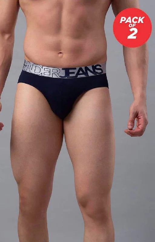 Men's briefs with a quick - dry featureUnderjeans by Spykar Men Premium Navy Brief