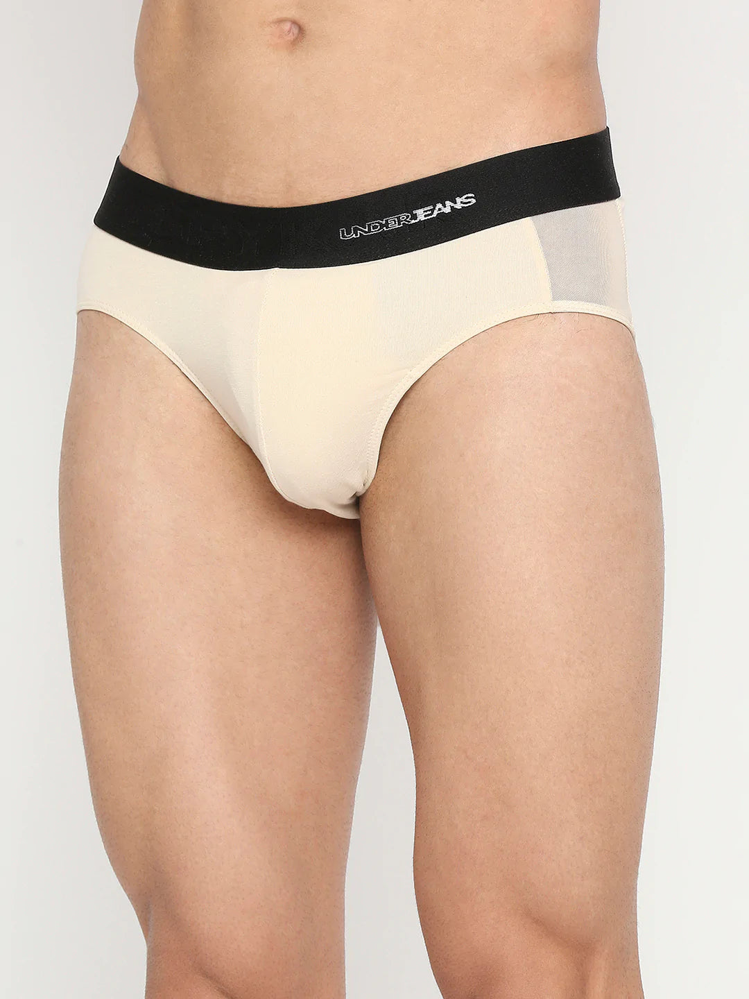 Antimicrobial men's briefs for hygieneMen Premium Beige Cotton Blend Brief - Underjeans By Spykar