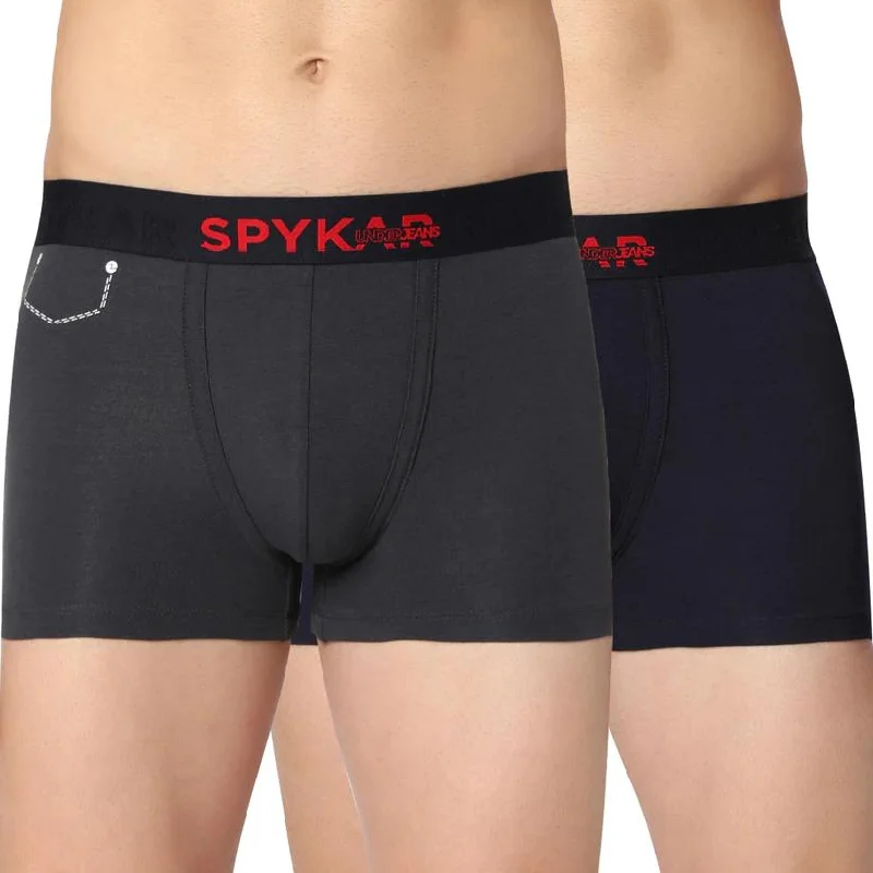 Low - cut men's briefs for a discreet appearanceUnderjeans By Spykar Men Premium Assorted Cotton Blend Brief (Pack Of 2)