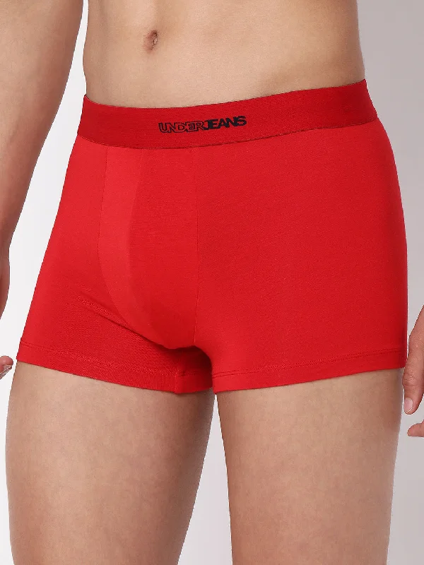 Printed men's trunks with eye - catching motifsMen Premium Micromodal Red Trunk - Underjeans By Spykar