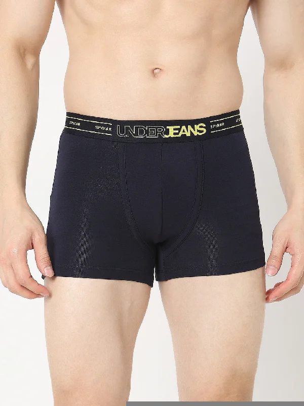 Breathable men's trunks for all - day wearUnderjeans by Spykar Men Premium Navy Trunk