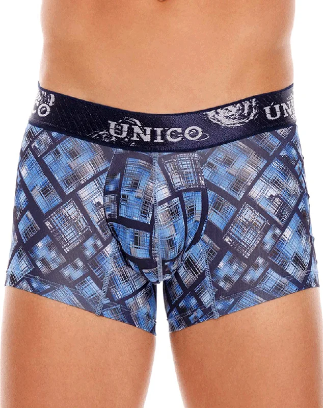 Men's trunks with a contoured pouch designUnico 22100100115 Tartan Trunks 90-printed