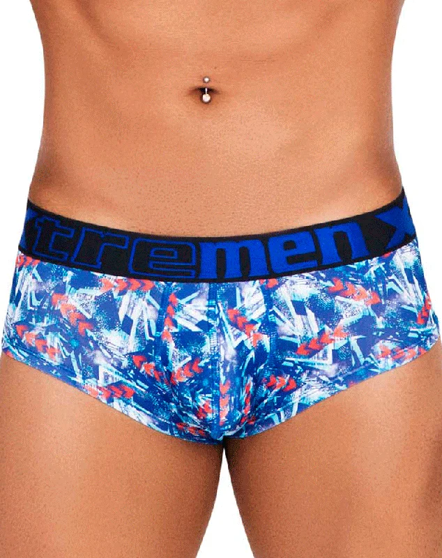 Men's briefs with a quick - dry featureXtremen 41313 Vibrant Print Briefs Royal