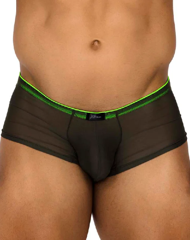 Stretch - lycra men's trunks for flexibilityXtremen 91188 Tulle Mesh Trunks Green