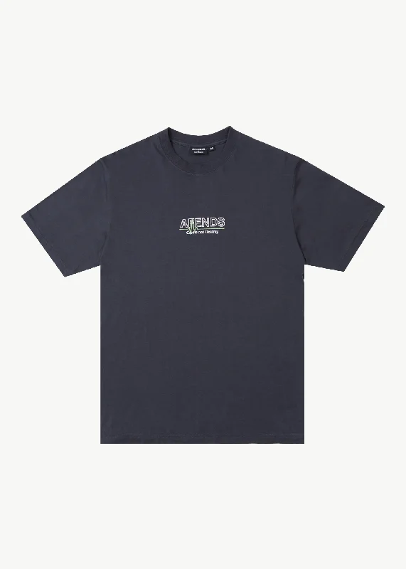 Men's moisture - wicking athletic t - shirts for intense workoutsAFENDS Mens Flatline - Retro Fit Tee - Charcoal
