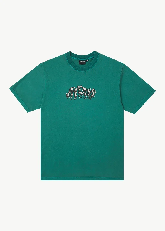 Men's ribbed t - shirts with a textured finish for added styleAFENDS Mens Gello - Retro Fit Tee - Washed Pine