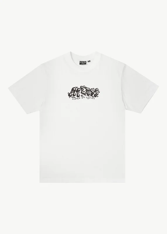 Men's mock - neck t - shirts with a modern and sleek styleAFENDS Mens Gello - Retro Fit Tee - White