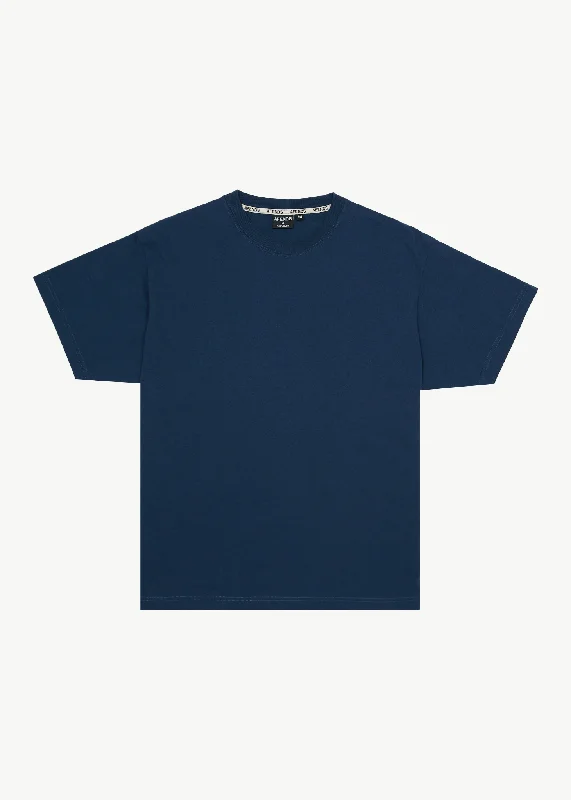 Men's ribbed t - shirts with a textured finish for added styleAFENDS Mens Genesis - Heavy Boxy Tee - Navy