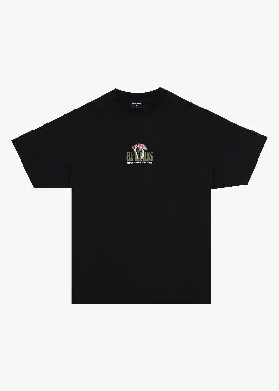Men's smart - casual checkered t - shirts for semi - formal occasionsAFENDS Mens Let It Grow - Boxy T-Shirt - Black