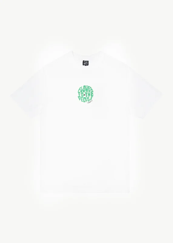 Men's button - front t - shirts with a unique artistic printAFENDS Mens Circular - Graphic Retro T-Shirt - White