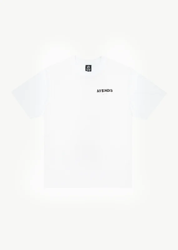 Men's smart - casual checkered t - shirts for semi - formal occasionsAFENDS Mens Questions - Graphic Retro T-Shirt - White