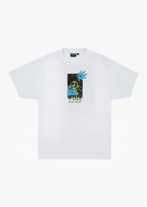 Men's polo t - shirts with a contrast collar for a preppy lookAFENDS Mens Space Junk - Boxy Fit Tee - White